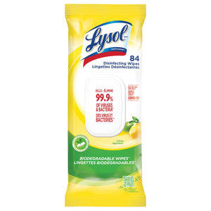 Disinfecting Wipes - Lysol® Flatpack - Citrus - 4 Packs x 84 / Case
