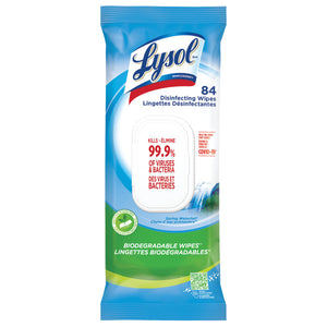 Disinfecting Wipes - Lysol® Flatpack - Spring Waterfall - 4 Packs x 84 / Case