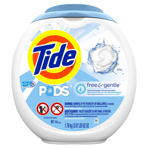 Laundry Detergent - Tide Pods® 3-in-1 - Free & Gentle - 4 x 81 Pods / Case