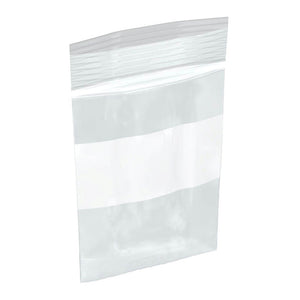 Reclosable Poly Bags - White Block - 3" x 4" - 2 Mil - 1,000 / Case