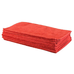 Microfiber Cloths - 16" x 16" - Red - 10 / Pack