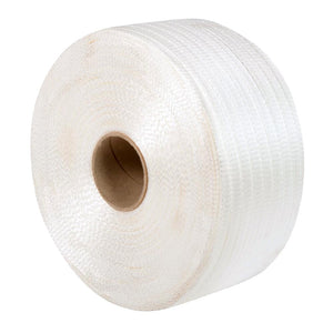 Polyester Cord Strapping - 1/2" x 3,900' - 600lb - Woven - White
