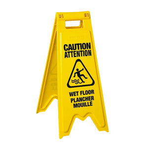 Wet Floor Sign - Caution Wet Floor - Bilingual - 28"