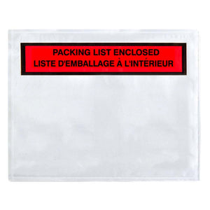 Packing List Envelopes - Packing List Enclosed - Bilingual - 7" x 5" - 1,000 / Case