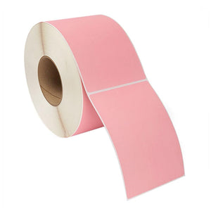Thermal Transfer Labels - 4" x 6" - Pink - 3" Core - 4 x 1,000 / Case