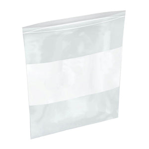 Reclosable Poly Bags - White Block - 12" x 15" - 2 Mil - 1,000 / Case