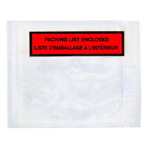 Packing List Envelopes - Packing List Enclosed - Bilingual - 4" x 5" - 1,000 / Case