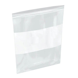 Reclosable Poly Bags - White Block - 9" x 12" - 2 Mil - 1,000 / Case