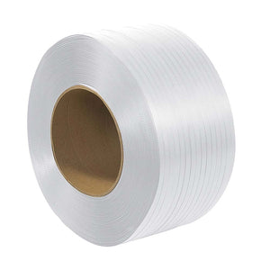 Polypropylene Strapping - Machine Grade - 3/8" x 12,900' - 300lb - 8" x 8" Core - White