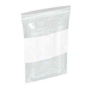 Reclosable Poly Bags - White Block - 5" x 8" - 2 Mil - 1,000 / Case