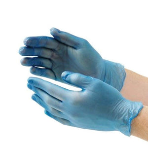 Vinyl Gloves - Food Grade - Powder Free - Blue - Medium - 10 x 100 / Case