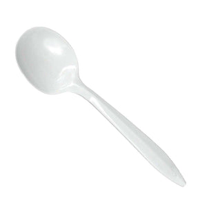 Plastic Soup Spoons - White - Medium Weight - 1,000 / Case