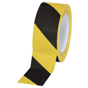Vinyl Safety Tape - Yellow / Black- 48mm x 33m - 24 Rolls / Case