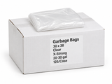 Garbage Bags - 30" x 38" - Clear - X-Strong - 20-30 gal - 125/Case case with folded clear bag