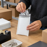 Poly Bubble Mailers - Size #000 - 4 x 8 - application at packing station