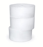 Clear non-perforated bubble rolls with 1/2" bubbles, 16" x 250' per roll - 3 rolls/bag.