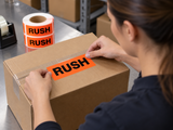 Shipping Labels - Rush - 2" x 5" - 500/Roll - 5 Rolls/Pack - Application