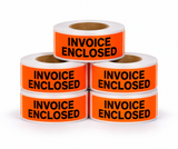 Shipping Labels - Invoice Enclosed - 2" x 5" - 500/Roll - 5 Rolls/Pack - 5 Roll Pack