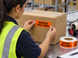 Shipping Labels - Invoice Enclosed - 2" x 5" - 500/Roll - 5 Rolls/Pack - Application