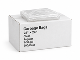 Garbage Bags - 22" x 24" - Clear - Regular - 7-10 gal - 500/Case case with folded clear bag