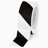 Vinyl Safety Tape - Black / White - 48 mm x 33 m - 24 Rolls/Case