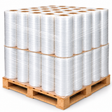 Wrapped skid of 50 Platinum Max 48 Gauge / 80 Gauge EQ machine stretch wrap rolls