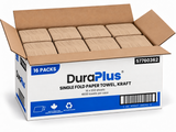 Paper Towels - DuraPlus - Kraft - Single-Fold - 250 Sheets/Pack - 16 Packs/Case - case pack
