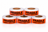 Shipping Labels - Fragile Handle With Care - 2" x 5" - 500/Roll - 5 Rolls/Pack - 5 Roll Pack