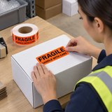Shipping Labels - Fragile Handle With Care - 2" x 5" - 500/Roll - 5 Rolls/Pack - Application