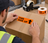Shipping Labels - This Side Up - 2" x 5" - 500/Roll - 5 Rolls/Pack - Application