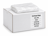 Garbage Bags - 42" x 48" - Clear - X-Strong - 50-55 gal - 75/Case case with folded clear bag