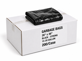 Garbage Bags - 26" x 36" - Black - Strong - 15-20 gal - 200/Case case with folded black bag