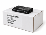 Garbage Bags - 30" x 38" - Black - X-Strong - 20-30 gal - 125/Case case with folded black bag