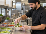 Food Service Gloves - Polyethylene - Clear - Large - application image