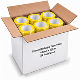 Coloured Packaging Tape - Yellow - 48 mm x 100 m - 54 Rolls/Case - Case Pack