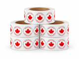 Shipping Labels - Made in Canada - 1" Circles - 1,000/Roll - 5 Rolls/Pack - 5 Roll Pack