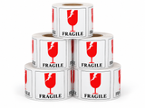 Shipping Labels - Fragile - Pictorial - 4" x 6" - 500/Roll - 5 Rolls/Pack - 5 Roll Pack