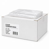 Garbage Bags - 42" x 48" - Clear - Strong - 50-55 gal - 100/Case case with folded clear bag