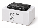 Garbage Bags - 35" x 50" - Black - Strong - 40-45 gal - 125/Case case with folded black bag