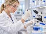 Latex Examination Gloves - Powder-Free - White - Medium - application image