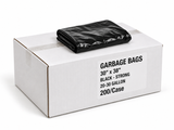 Garbage Bags - 30" x 38" - Black - Strong - 20-30 gal - 200/Case case with folded black bag