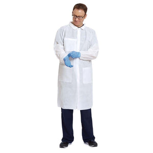 Lab Coats - SMS Polypropylene - White - Large - 25 / Case