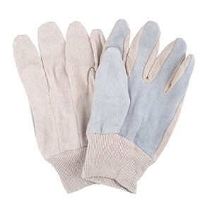 Leather Palm Gloves - Knit Wrist - Large - 12 / Pack