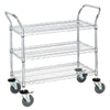 Wire Shelf Cart - Chrome - 18" x 30" - 3 Shelf - Easy Assembly