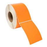 Thermal Transfer Labels - 4" x 6" - Orange - 3" Core - 4 x 1,000 / Case