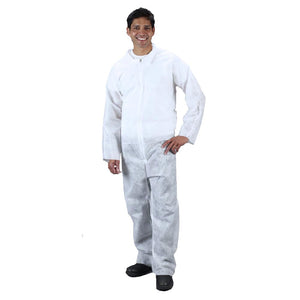 Coveralls - SMS Polypropylene - White - Large - 25 / Case