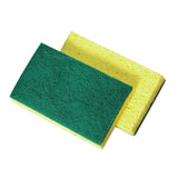 Cellulose Sponges - 4″ x 6” - w/ Scouring Pad - Green / Yellow - 20 / Pack